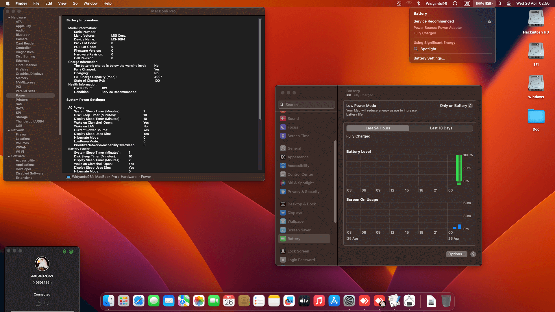 MSI Gaming GF63 Thin 10SCSR [CometLake   Intel UHD 630 + I2C]   OpenCore 7